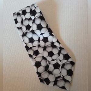 AESOP Soccer Ball Pattern Tie in Black and White Silk 56 L 4 W